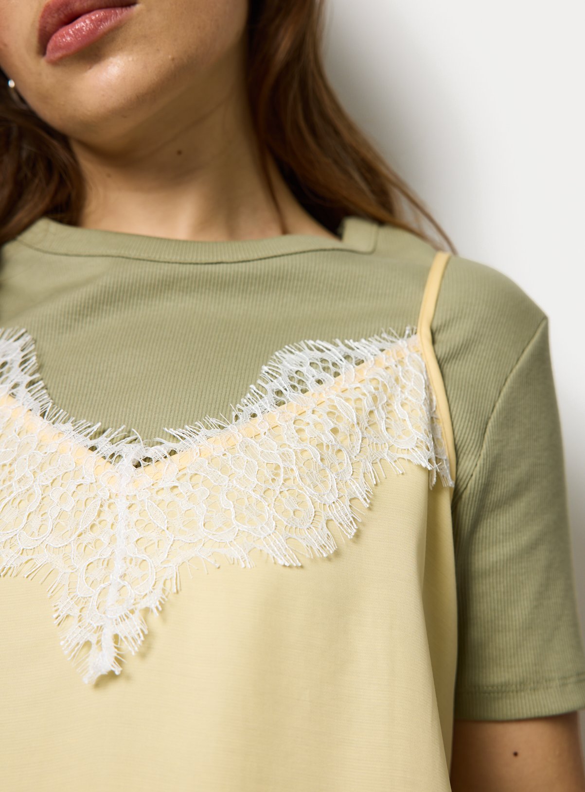 Yellow Lace Trim Longline Cami Top 14 - Image 3 thumbnail